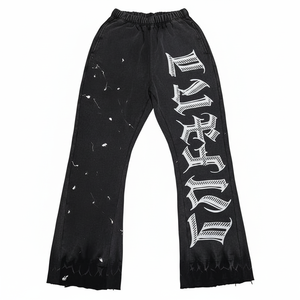 Street Wear Custom screen Printed <b>Oversized</b> Wide Leg Baggy Double Waist <b>Jogger</b> for men's cheap price comfortable and breathable - Product Image 6