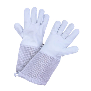 Gants d'apiculture professionnels en cuir de chèvre avec manchette longue ventilée en maille respirante, résistants aux piqûres, pour apiculteurs (vente en gros) - Product Image 2