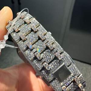 Reloj Unisex de Moissanita Helada Más Vendido, 40mm, Aleación, Fecha Automática, Diamante Incoloro de Alta Calidad, Estilo de Negocios, Venta al por Mayor - Product Image 5