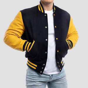 2026/2027 Wholesale Custom latest designs Long Sleeve Winter <b>Jacket</b> <b>Plain</b> Blank <b>Varsity</b> Letterman <b>Jacket</b> for men - Product Image 5
