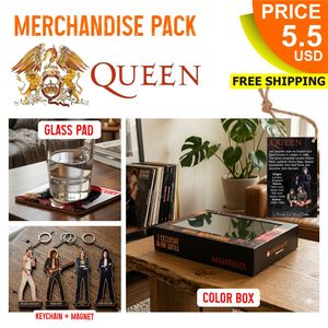 PACK DE MERCHANDISE QUEEN : Porte-clés, Plaque en Verre et Boîte Colorée Artisanale - Product Image 1