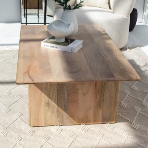 Table basse à pieds plats Vandana Astra Falcon en bois de manguier pour un décor de salon moderne - Product Image 3