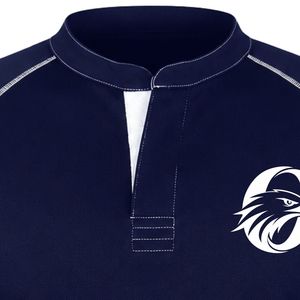 Maillot de rugby bleu marine pour femme, manches courtes, uniforme d'équipe, tenue de sport, entraînement, match, vêtements de sport en plein air - Product Image 6