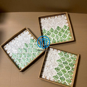 Bandeja cuadrada de ratán, elegante bandeja para servir en la cocina, comedor, bandeja natural hecha a mano para decoración del hogar. - Product Image 3
