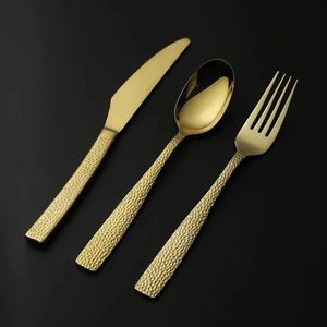 Ensemble de couverts de luxe vintage en or, 5 pièces, cuillère, fourchette, couteau en acier inoxydable, pour hôtel, restaurant, salle à manger - Product Image 4