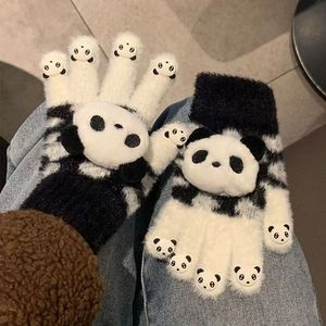 Vente chaude : Gants thermiques unisexes en laine acrylique tricotée, longueur poignet, motif panda mignon, compatibles écran tactile, pour adultes et enfants, sport et cyclisme - Product Image 2