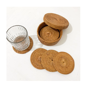 แผ่นรองแก้วทอมือแบบรักษ์โลก ของตกแต่งบ้านสไตล์โมเดิร์น สำหรับวางบนโต๊ะ ใช้กับแก้วชา กาแฟ ราคาถูกที่สุด - Product Image 2
