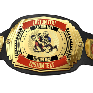 Cinturón de Campeonato de Lucha Libre con Texto y Diseño Personalizados, Cinturón Premium Dorado y Rojo para Competiciones, Torneos y Coleccionistas - Product Image 5