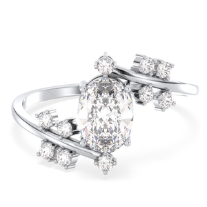 Anillos de compromiso REYES de diseño elegante de plata de ley 925 con moissanita para mujer, regalo de aniversario caro para esposa, joyería fina - Product Image 2