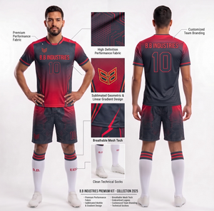 Ensemble d'uniformes de football personnalisés imprimés par sublimation, maillot de football bleu cyan, maillot de sport en maille aérodynamique pour entraînement et match, vente en gros - Product Image 2