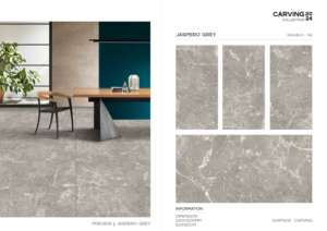 Carreaux de porcelaine émaillée polie à finition sculptée décorative, grandes dimensions, pour revêtements de sol et murs, conçus pour les résidences modernes. - Product Image 4