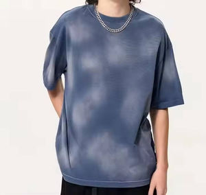 เสื้อยืดผู้ชายไซส์ใหญ่ สีพื้น ผ้าถัก คอโอ แขนสั้น สไตล์ลำลอง สีเขียวล้วน - Product Image 5