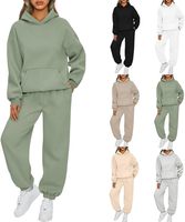Ensemble de survêtement streetwear d'hiver personnalisé pour homme - Sweats à capuche et pantalons de jogging unis, grandes tailles, longueur genou, imperméables et respirants