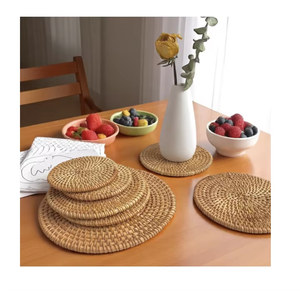 Rattan Trivets Pot <b>Dinner</b> Woven Trivet <b>Table</b> <b>Mat</b> & Coaster Hot Pot <b>Table</b> Decoration Rattan Trivet Best Price - Product Image 2
