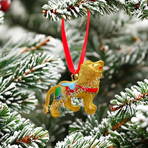 ลูกบอลประดับด้วยลูกปัดประดับต้นคริสต์มาสงานปักรูปหัวใจดาวหัวใจแบบประณีตทำมือลวดลายกราฟิกที่มีสไตล์งานเทศกาล - Product Image 2