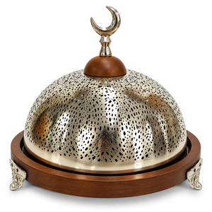 Plateau de service décoratif en fil métallique doré pour chocolats verts avec dôme transparent pour hôtels, mariages et événements – Tailles et couleurs personnalisées disponibles - Product Image 6