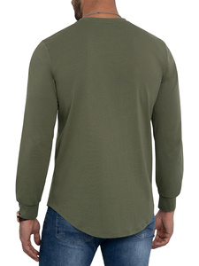 T-shirts pour hommes tendance à manches longues, design personnalisé, 100% coton, écologiques, séchage rapide, avec poche avant. - Product Image 2