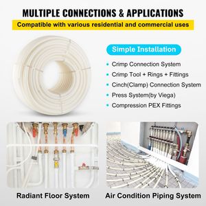 Tubería PEX B Blanca de 1 Pulgada x 500 Pies, Sin Barrera de Oxígeno, Flexible, para Agua, Drenaje de RV, Manguera de Plomería, Tuberías y Mangueras de Plástico - Product Image 6