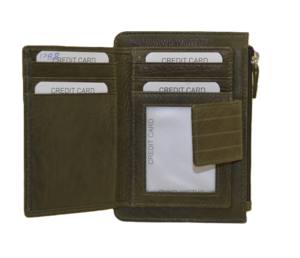 Women's Genuine Leather Bifold Driver's License <b>Wallet</b> Compact Small <b>RFID</b> <b>Blocking</b> Lychee Grain Open Closure Polyester Candy - Product Image 2