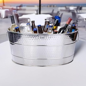 Cubo de Hielo de Acero Inoxidable Estilo Americano Moderno con Tapa, Contenedor Aislado para Almacenamiento de Hielo con Pinzas y Barra para Fiestas - Product Image 1