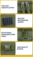 Sac à dos tactique de pêche en plein air, design multifonctionnel avec porte-canne, durable, sac à dos de grande capacité pour la chasse, la pêche
