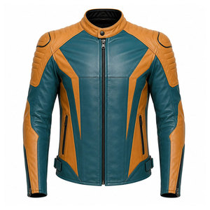 Safety Stitched Custom made Men's Leather Motorbike <b>Racing</b> <b>Jacket</b> with Protection Features and <b>Racing</b> functions - Product Image 2