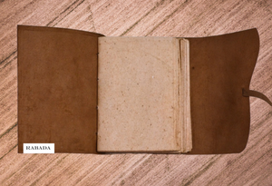 Buffalo Leather Notebook Recycled Paper for Sketchbook Handmade Wood-free Deckle Edge Paper <b>Book</b> Leather Bound Journal - Product Image 2