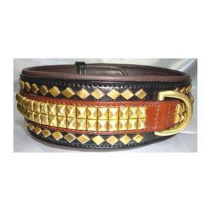 Collar de perro de cuero de lujo hecho a mano con diseño de remache de animales, respetuoso con la piel, respetuoso con el medio ambiente, accesorios para mascotas, precio a granel - Product Image 1