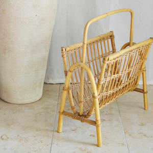 Revistero de madera de ratán, accesorios para muebles de oficina, archivos de lujo, soporte para organización, estantes - Product Image 3