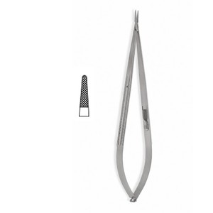 Vital CASTROVIEJO Needle Holders Spring Handle Flat Lock Straight Jaws <b>Tungsten</b> Carbide 3600 Teeth / Inch ZETOMEDPRO - Product Image 1