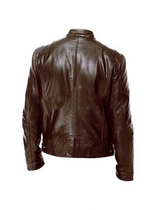 Sword Cafe Racer Brown <b>Leather</b> <b>Jacket</b> - Product Image 2