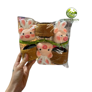 Maceta de Ganchillo con Forma de Animal, Muñeco de Peluche Hecho a Mano, Flor Decorativa de Hilo, Lindo Regalo para la Estética de la Habitación y Decoración del Escritorio - Product Image 6