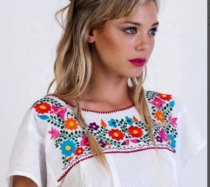 Women Girls Short <b>Lace</b> Tank <b>Tops</b> Eco-Friendly Breathable Quick Dry Floral Pattern Vintage Style Hand-embroidered Cotton - Product Image 2
