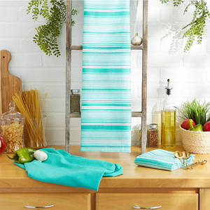 Ensemble de torchons de cuisine rayés en coton 100 % premium, super absorbants, séchage rapide, réutilisables, doux, multi-usages, pour le nettoyage de la vaisselle - Product Image 4