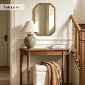 Handmade Wooden Wall <b>Mirror</b> with Decorative Frame Rustic Bathroom Vanity <b>Mirror</b> Farmhouse <b>Hanging</b> Accent <b>Mirror</b> for Entryway Bed - Product Image 4