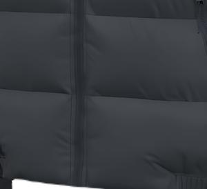 Veste matelassée à capuche noire pour homme, coupe-vent, fermeture éclair, coupe ajustée, décontractée, d'hiver, courte, 100 % polyester - Product Image 4