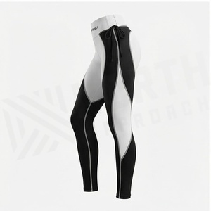 Leggings taille haute pleine longueur North Approach avec blocs de couleur contrastés, bande latérale et cordon de serrage, pantalon de yoga extensible sans couture - Product Image 3