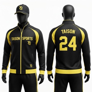 ชุดวอร์มเน็ตบอล TAISON SPORTS ผ้าฟลีซโพลีเอสเตอร์/ไนลอน 300 กรัม สีดำ/แดง พร้อมฮู้ด  รับสกรีนโลโก้แบบซับลิเมชั่น สำหรับฝึกซ้อมทีม - Product Image 1