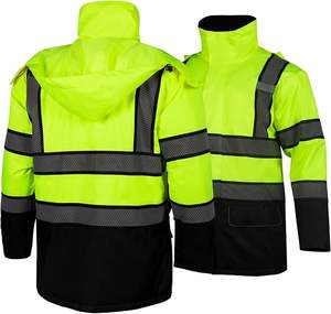 Chaquetas de Seguridad Reflectantes Personalizables de Alta Visibilidad con Certificación CE, Ropa de Trabajo Industrial Resistente al Viento, 100% Poliéster - Product Image 4