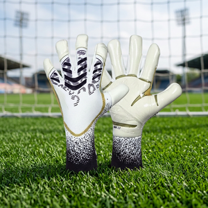 New White black Football Goalkeeper <b>Gloves</b> Black White Neon Green Full Finger Non Slip Breathable Adjustable Wrist Strap Unisex - Product Image 3