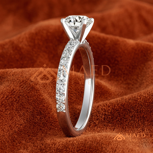 925 Sterling <b>Silver</b> Emerald Cut Moissanite/Diamond Engagement <b>Ring</b> for Women, Pave Diamond Band <b>Solitaire</b> <b>Ring</b> - Product Image 2