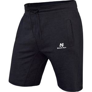 Short de sport en coton molletonné de couleur noire, vêtement de sports tendance avec Hawk Eye, noir, livraison promotionnelle - Product Image 1