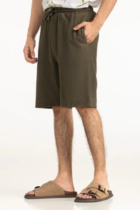 Pantalones Cortos Bermuda de Lona para Hombre, Cintura Media, Elástica, Color Sólido, Estilo Casual, Tela Transpirable de Nailon/Algodón, Parte Delantera Impermeable - Product Image 5
