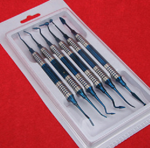 Juego de Instrumentos Quirúrgicos Dentales de 6 Piezas, Limpiadores Dentales Manuales con Empuñadura Azul Moleteada, Clase I, Shuja Surgico - Product Image 6