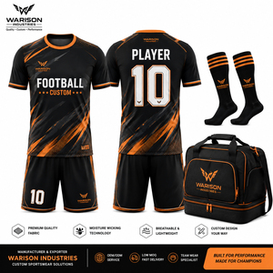 Customized Football Uniform Set Wholesale Soccer Jersey Short Socks And Bag Pack Kit Unisex Club Training Soccer Uniform Set - Product Image 2