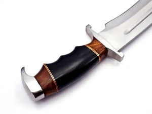 Cuchillo Bowie Multifuncional de Supervivencia para Caza, Hecho a Mano, Completamente en Acero Inoxidable, con Funda de Cuero, Hoja Afilada como una Navaja - Product Image 4