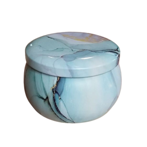 Wholesale Luxury Ink Marble Candle Jar Empty 8oz Metal Tin with Lid Custom Pattern Heat Resistant <b>Storage</b> <b>Box</b> for Candle Making - Product Image 1