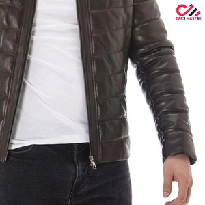 เสื้อแจ็คเก็ตหนังผ้าใบสำหรับผู้ชายสำหรับฤดูหนาว คอตั้งแบบซิป แต่งขนแกะ ระบายอากาศได้ดี ไซส์ใหญ่ ขายส่ง - Product Image 4