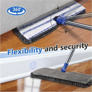 Mopa Profesional de Microfibra con 4 Almohadillas Reutilizables, Mopa Plana para Limpieza de Pisos Húmedos/Secos, Mopa de Microfibra para Limpieza - Product Image 1