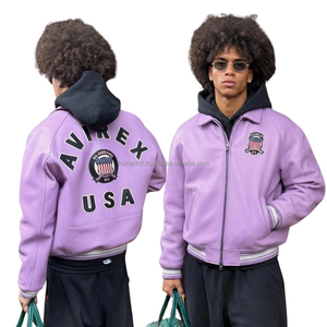 Veste en cuir multicolores sur mesure |   Manteau streetwear à patchs brodés, vêtement d'extérieur de style américain de grande taille, qualité supérieure - Product Image 4